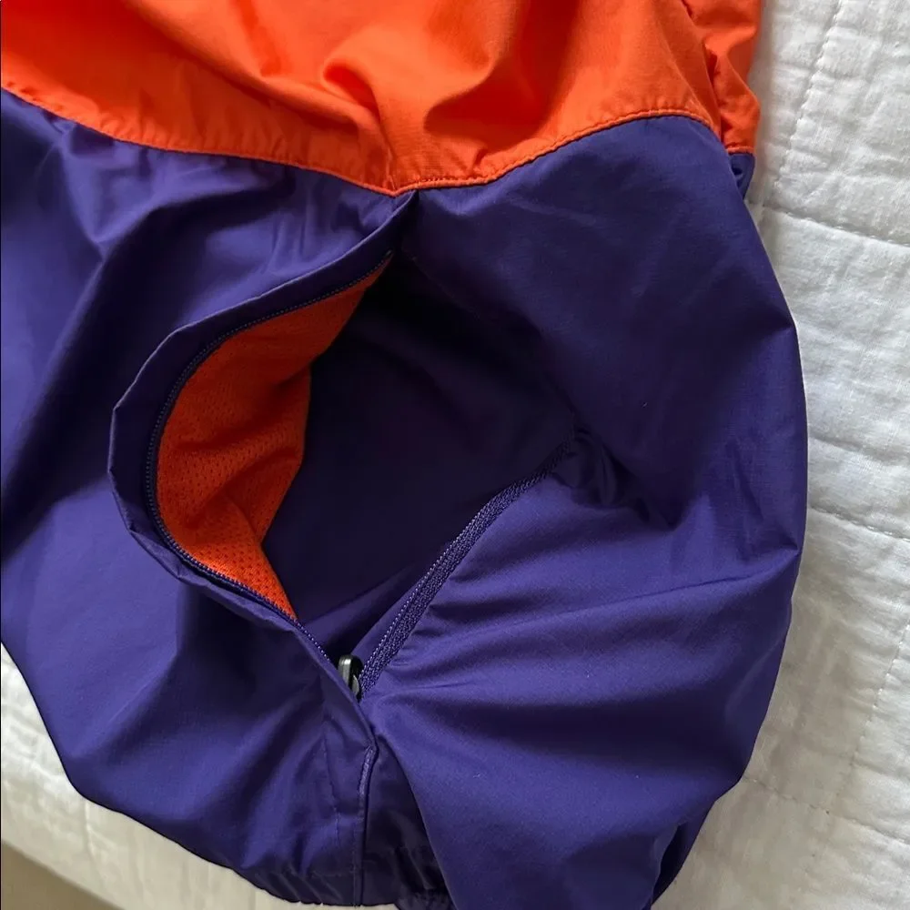 Nike Clemson Tigers Windbreaker Jacket Men’s Large Orange Purple Hooded Half Zip